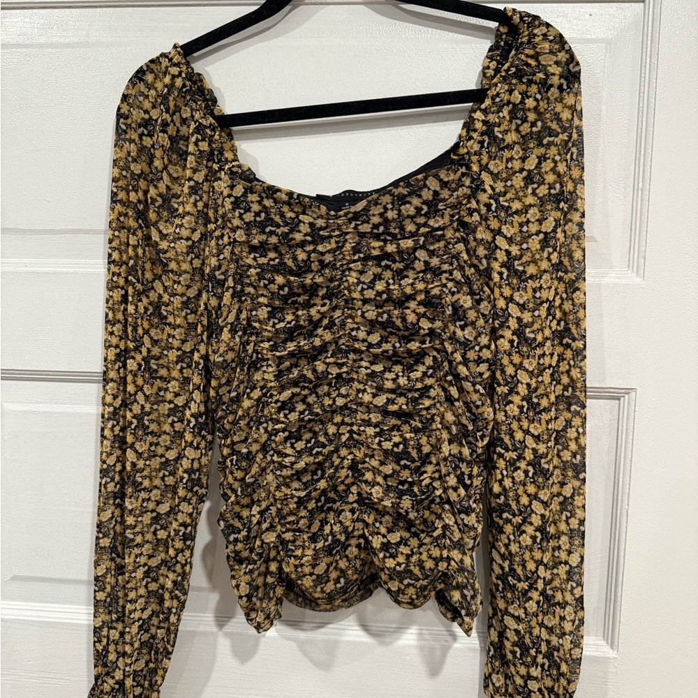 Floral Ruched Women's Top